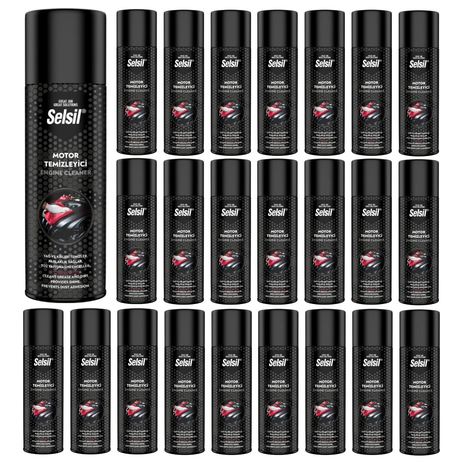 Selsil Susuz Motor Temizleyici Sprey 500 ml 24 Adet (1 Koli)