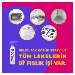 Selsil Pak Genel Amaçlı Mucize Köpük Temizleyici Yağ Sökücü Sprey 500 ml 3 Adet