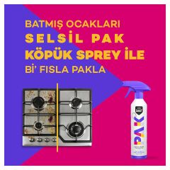 Selsil Pak Genel Amaçlı Mucize Köpük Temizleyici Yağ Sökücü Sprey 500 ml 6 Adet