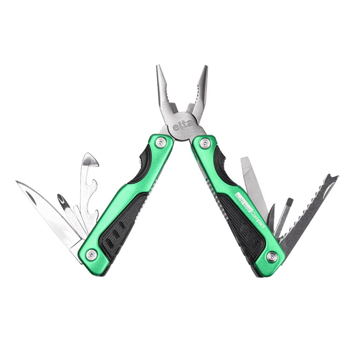 İzeltaş Elta Multi Tool Compact 12 Fonksiyonlu Katlanır Çok Amaçlı Pense El Aleti Paslanmaz Çelik 160 mm