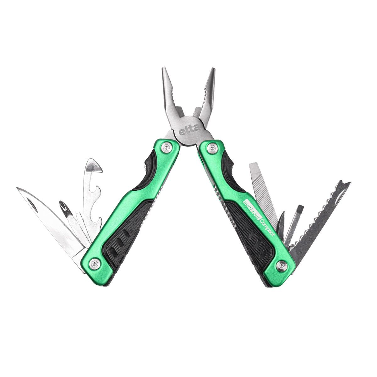 İzeltaş Elta Multi Tool Compact 12 Fonksiyonlu Katlanır Çok Amaçlı Pense El Aleti Paslanmaz Çelik 160 mm
