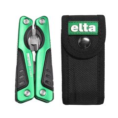İzeltaş Elta Multi Tool Compact 12 Fonksiyonlu Katlanır Çok Amaçlı Pense El Aleti Paslanmaz Çelik 160 mm