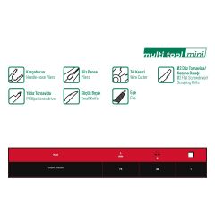 İzeltaş Elta Multi Tool Mini 7 Fonksiyonlu Katlanır Çok Amaçlı Pense El Aleti Paslanmaz Çelik 75 mm