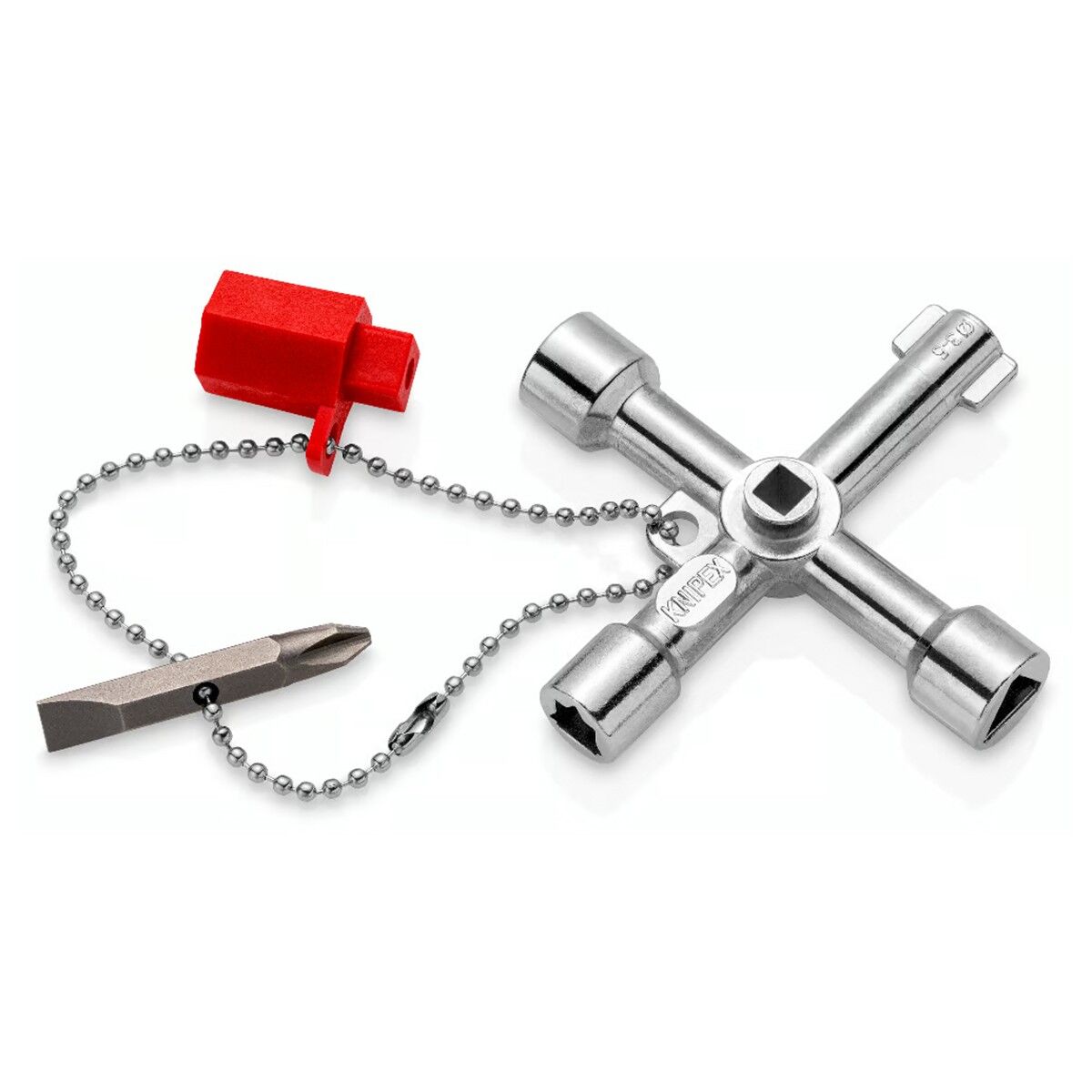 Knipex 00 11 03 Çok Fonksiyonlu Kumanda Dolabı Yangın Dolabı Pano Kapağı Anahtarı 76 mm Bits Uçlu Tornavida