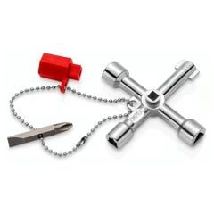 Knipex 00 11 03 Çok Fonksiyonlu Kumanda Dolabı Yangın Dolabı Pano Kapağı Anahtarı 76 mm Bits Uçlu Tornavida