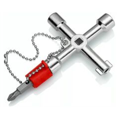 Knipex 00 11 03 Çok Fonksiyonlu Kumanda Dolabı Yangın Dolabı Pano Kapağı Anahtarı 76 mm Bits Uçlu Tornavida