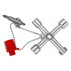 Knipex 00 11 03 Çok Fonksiyonlu Kumanda Dolabı Yangın Dolabı Pano Kapağı Anahtarı 76 mm Bits Uçlu Tornavida