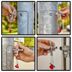 Knipex 00 11 03 Çok Fonksiyonlu Kumanda Dolabı Yangın Dolabı Pano Kapağı Anahtarı 76 mm Bits Uçlu Tornavida