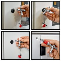 Knipex 00 11 03 Çok Fonksiyonlu Kumanda Dolabı Yangın Dolabı Pano Kapağı Anahtarı 76 mm Bits Uçlu Tornavida
