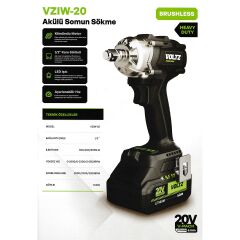 Sanplaza Voltz 3 Parça Set VZ20-3KIT-A Akülü Darbeli Matkap Taşlama Somun Sökme 20V 5.0 Ah