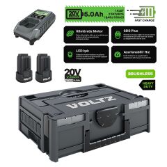 Sanplaza Voltz VZRH-20 Akülü Kırıcı Delici Hilti Kademeli Hız Kömürsüz 3.5 Joule SDS 20 V 5.0 Ah