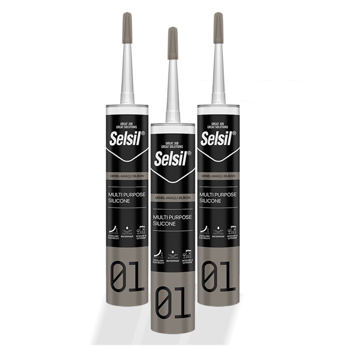 Selsil 2528 Genel Amaçlı Silikon Beyaz 280 gr 3 Adet