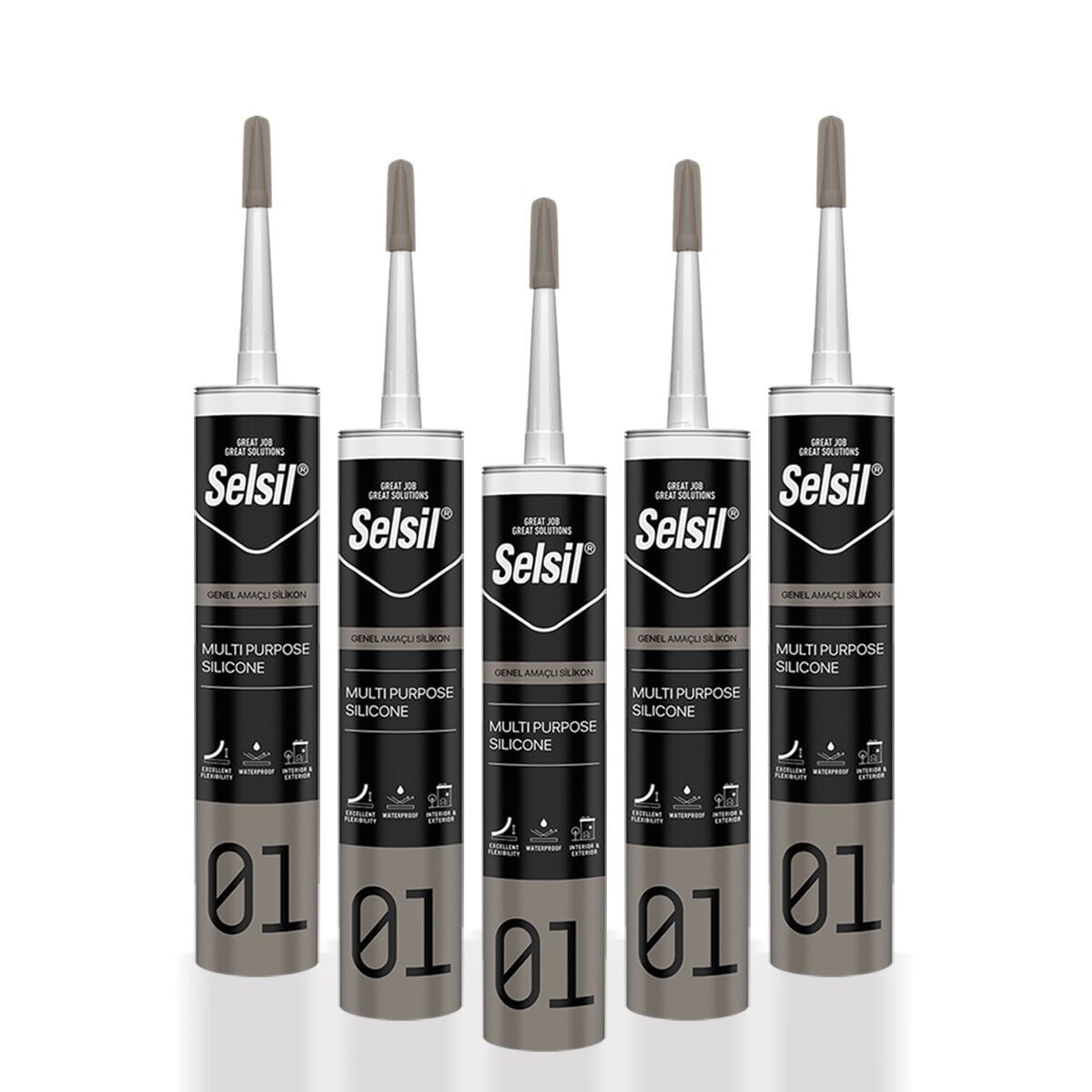 Selsil 2528 Genel Amaçlı Silikon Beyaz 280 gr 5 Adet