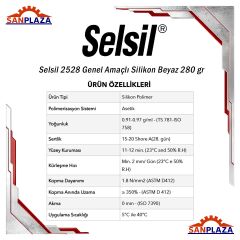 Selsil 2528 Genel Amaçlı Silikon Beyaz 280 gr 5 Adet