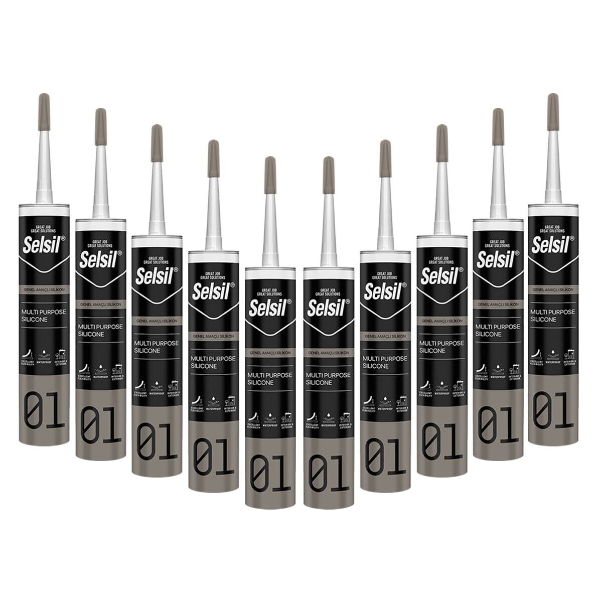 Selsil 2528 Genel Amaçlı Silikon Beyaz 280 gr 10 Adet