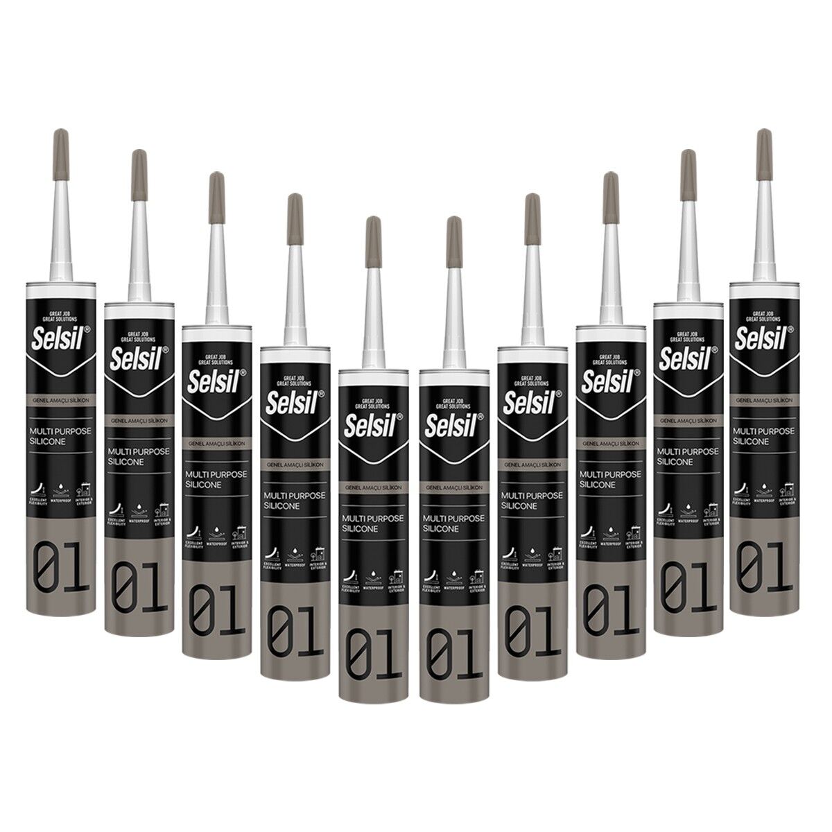 Selsil 2528 Genel Amaçlı Silikon Beyaz 280 gr 10 Adet