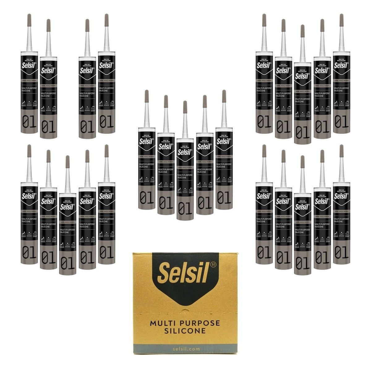 Selsil 2528 Genel Amaçlı Silikon Beyaz 280 gr 25 Adet
