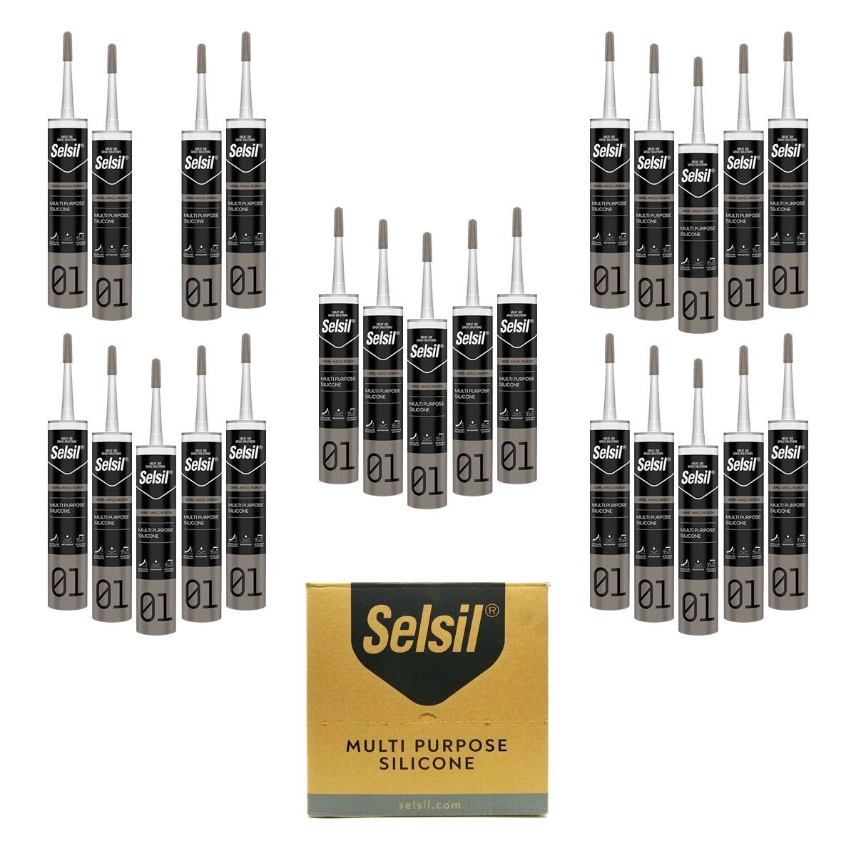Selsil 2528 Genel Amaçlı Silikon Beyaz 280 gr 25 Adet