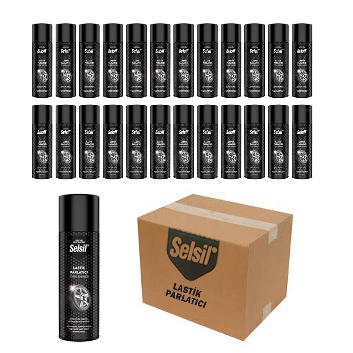 Selsil Lastik Parlatıcı Sprey 500 ml 24 Adet