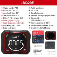 Uni-t LM320E Yüksek Hassasiyetli Dijital Açı Ölçer
