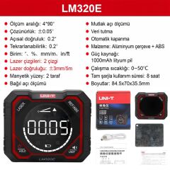 Uni-t LM320E Yüksek Hassasiyetli Dijital Açı Ölçer
