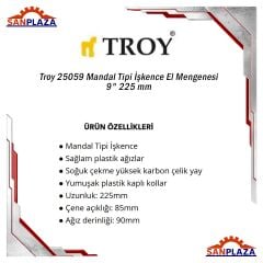 Troy 25059 Mandal Tipi İşkence El Mengenesi 9'' 225 mm