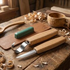 Beavercraft S01 Ahşap Kuksa Kaşık Oyma Bıçağı Seti 4 Parça