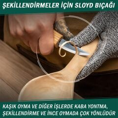 Beavercraft S01 Ahşap Kuksa Kaşık Oyma Bıçağı Seti 4 Parça