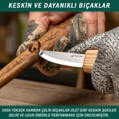 Beavercraft S01 Ahşap Kuksa Kaşık Oyma Bıçağı Seti 4 Parça
