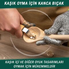 Beavercraft S01 Ahşap Kuksa Kaşık Oyma Bıçağı Seti 4 Parça
