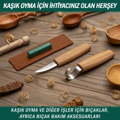 Beavercraft S01 Ahşap Kuksa Kaşık Oyma Bıçağı Seti 4 Parça