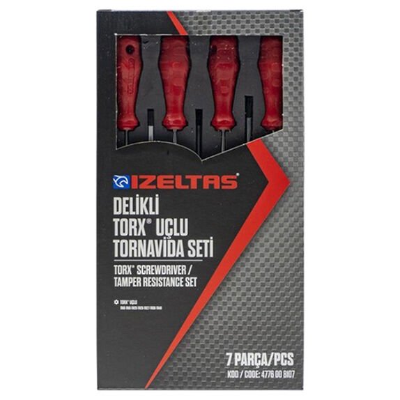 İzeltaş 4776 Delikli 7 Parça Torx Tornavida Seti
