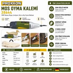 Proxxon MSG 28644 Oyma Kalemi 50W Ahşap Gravür Keski Setli Makine 50W