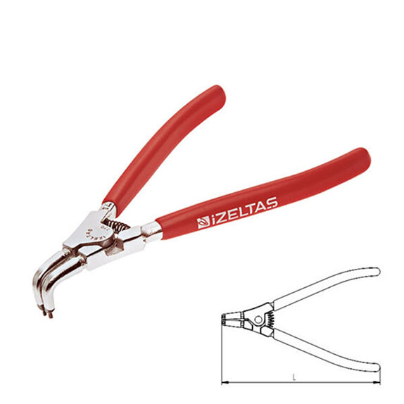 İzeltaş 3311120275 Dış Segman Yaylı Eğri Pense 275 Mm