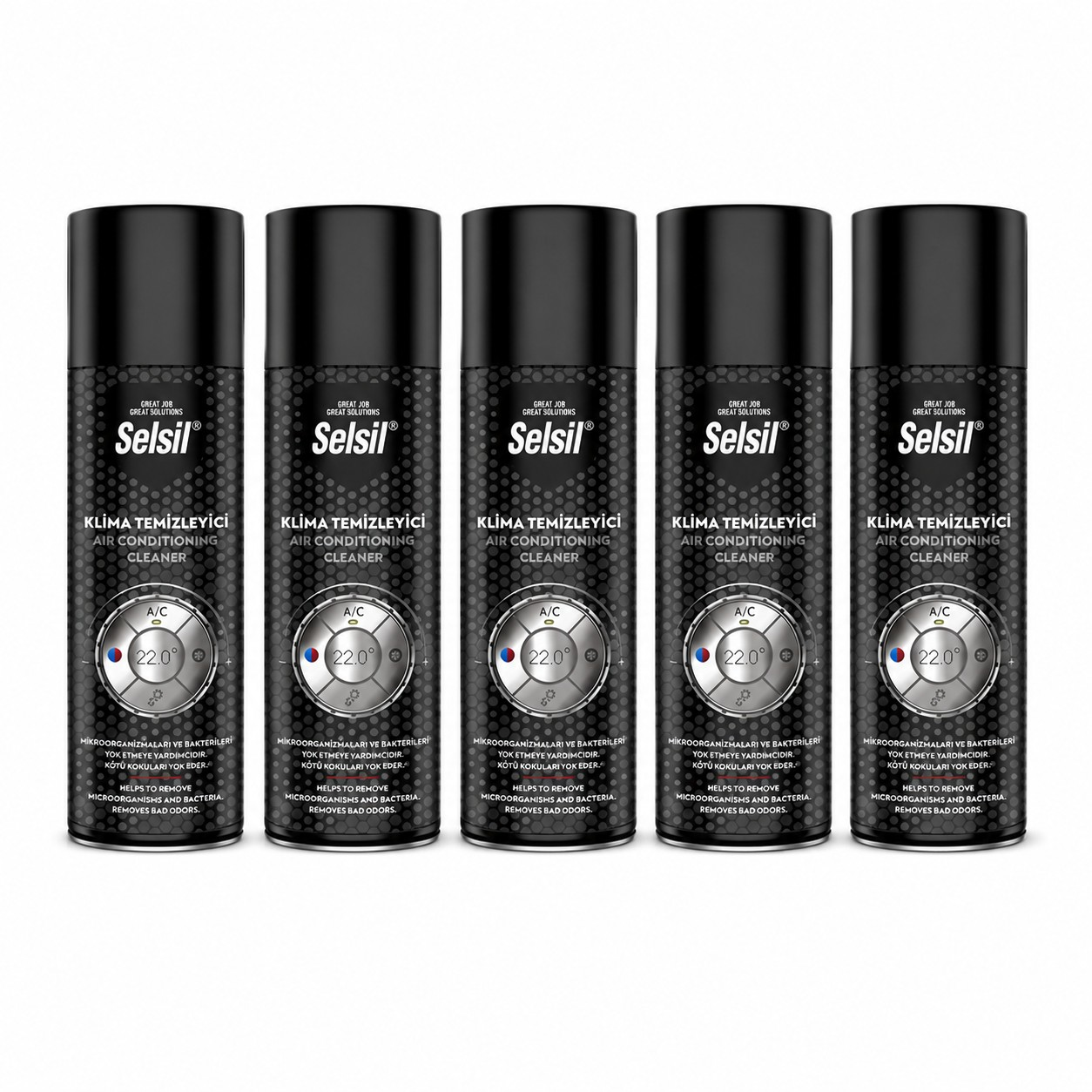 Selsil Klima Temizleyici Sprey 150 ML Araç Klima Koku Giderici Limon Kokulu 5 Adet