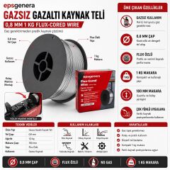 Epsgenera Gazsız Gazaltı Kaynak Teli 0,8 mm 1 kg Flux Özlü MIG Tel
