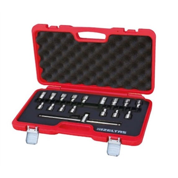 İzeltaş 1113006017 1/2'' Lokmalı Allen Uç ve Star Tork Uç Takımı 17 Parça