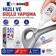 Evobond 502 Hızlı Yapıştırıcı 20 gr Çok Amaçlı Japon Yapıştırıcı