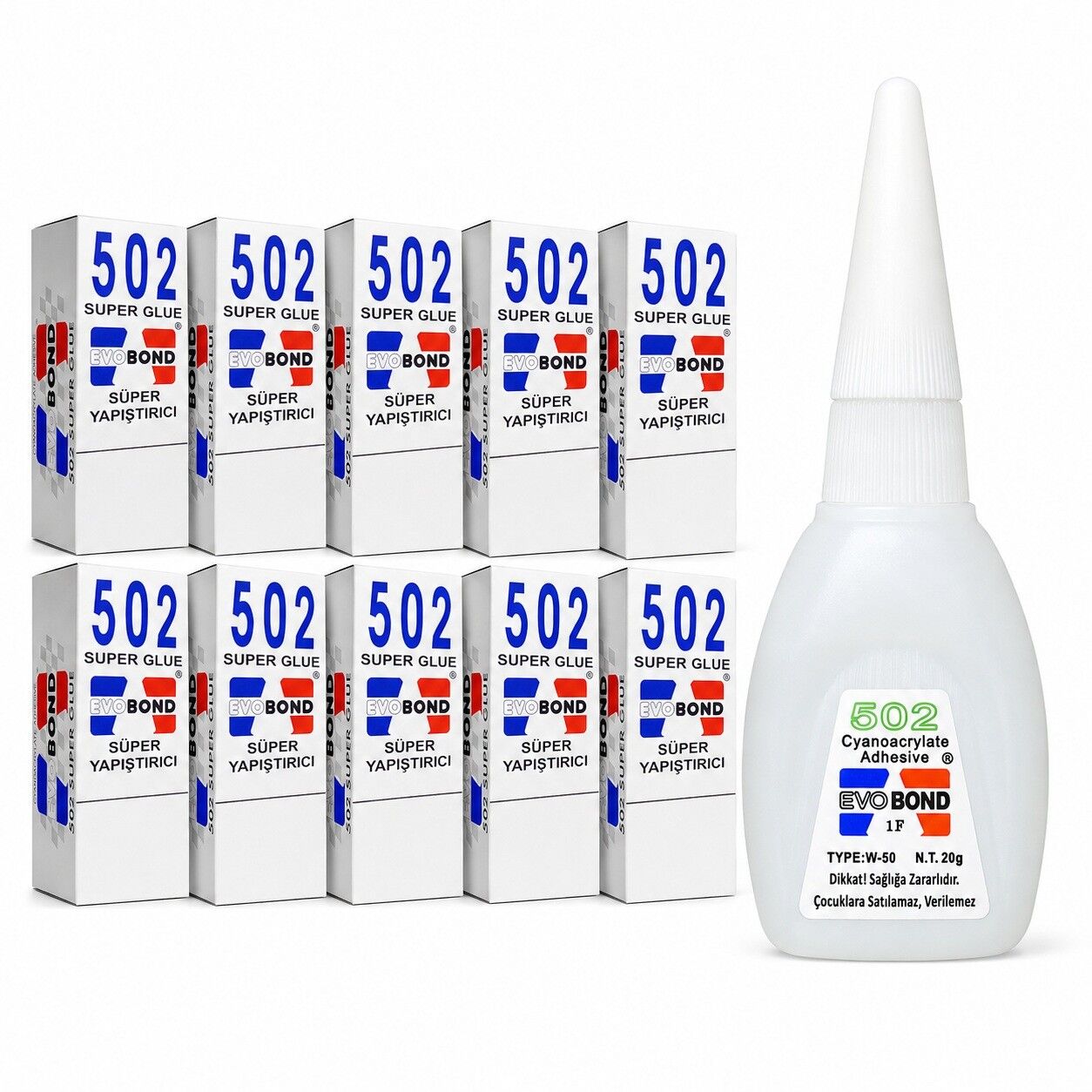 Evobond 502 Süper Hızlı 20 Gr Japon Yapıştırıcı 10 Adet
