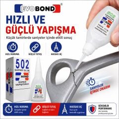 Evobond 502 Süper Hızlı 20 Gr Japon Yapıştırıcı 6 Adet