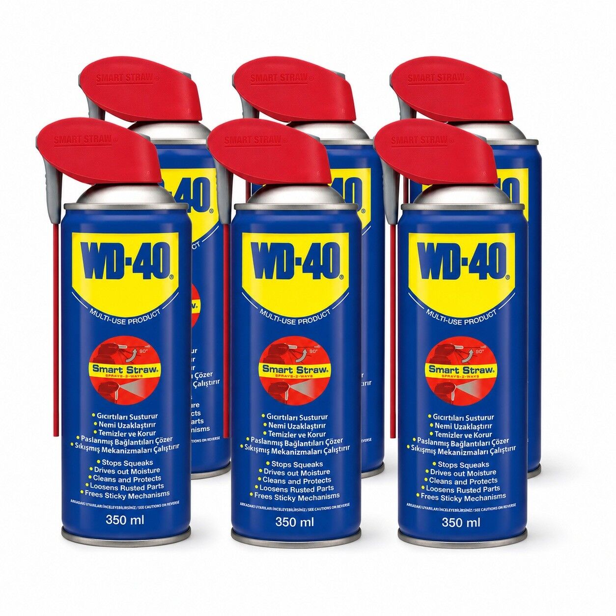 WD-40 Çok Amaçlı Genel Koruyucu Yağlayıcı Pas Sökücü Sprey 350 ML Kobra Başlık 6 Adet