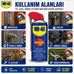 WD-40 Çok Amaçlı Genel Koruyucu Yağlayıcı Pas Sökücü Sprey 350 ML Kobra Başlık 6 Adet