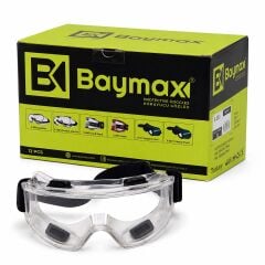 Baymax S550 Standart Şeffaf Toz Çapak Koruyucu İş Güvenlik Gözlüğü UV Polikarbonat 12 Adet