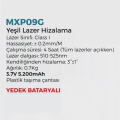 Max Extra MXP09G Lazer Hizalama Cihazı 3.7V 5200mAh Taşıma Çantalı