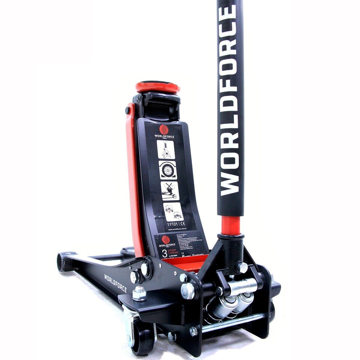 Worldforce 11101 Hidrolik Kriko 3 Ton Düşük Profil Çift Piston Garaj Tipi Araç Krikosu