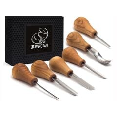BeaverCraft SC05 6 Parça Avuç İçi Iskarpela Seti Ahşap Oyma Bıçak Keski Takımı