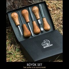 BeaverCraft SC05 6 Parça Avuç İçi Iskarpela Seti Ahşap Oyma Bıçak Keski Takımı
