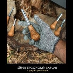 BeaverCraft SC05 6 Parça Avuç İçi Iskarpela Seti Ahşap Oyma Bıçak Keski Takımı
