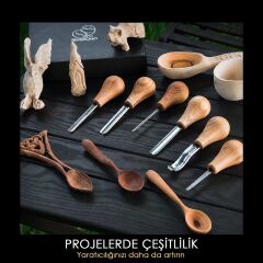 BeaverCraft SC05 6 Parça Avuç İçi Iskarpela Seti Ahşap Oyma Bıçak Keski Takımı