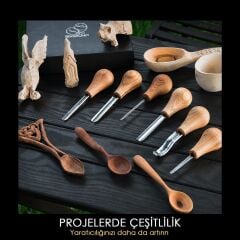 BeaverCraft SC05 6 Parça Avuç İçi Iskarpela Seti Ahşap Oyma Bıçak Keski Takımı
